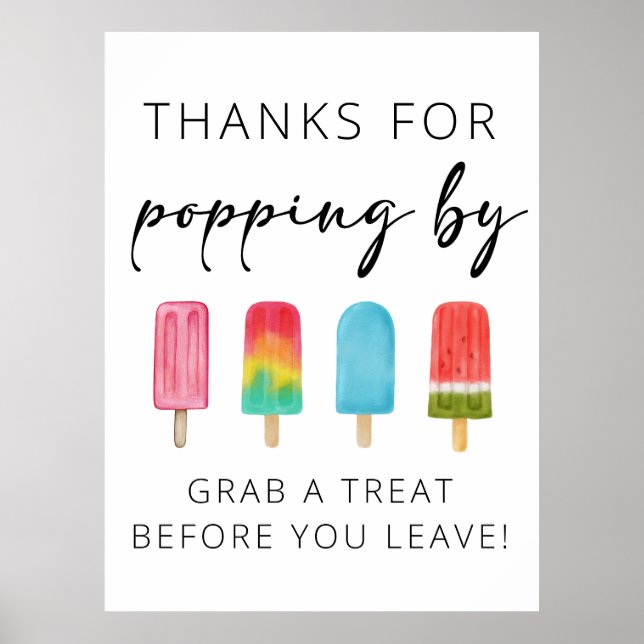 Affiche Merci pour Popping By Favoriser signe d'anniversai (Devant)