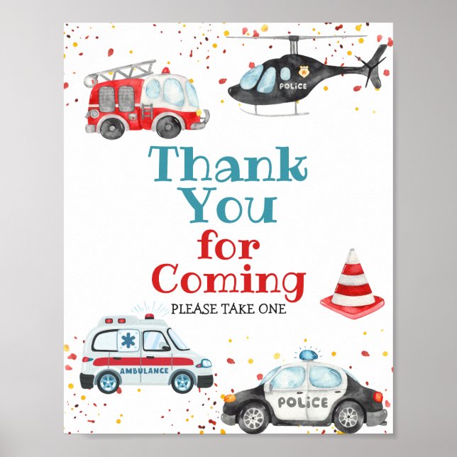 Affiche Merci pour venir Sonne l'alarme Signe (Devant)