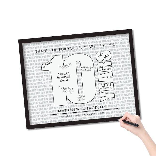 Affiche Merci pour vos 10 Ans de Service (Créateur téléchargé)