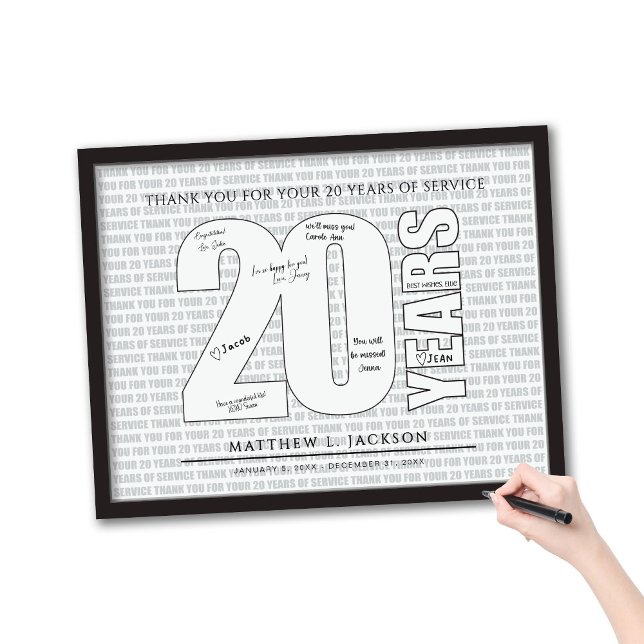 Affiche Merci pour vos 20 ans de service (Créateur téléchargé)