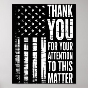 Affiche Merci pour votre attention au drapeau américain