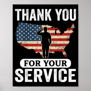 Affiche Merci pour votre service patriotique de la fête de