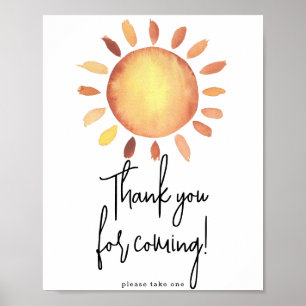 Affiche Merci pour votre venue, soleil