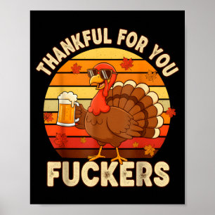 Affiche Merci pour vous Forers Thanksgiving Happy Turkey