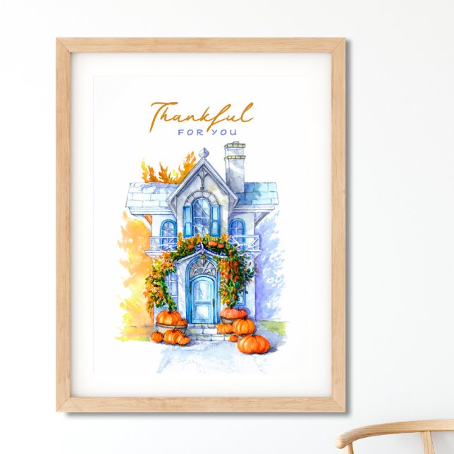 Affiche Merci pour vous Jour de l'Action de grâce (I wish you happiness))))