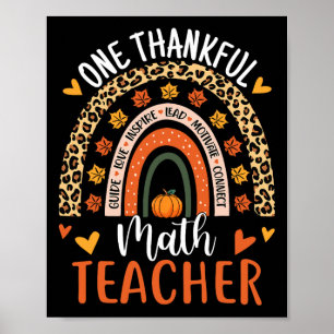 Affiche Merci professeur de mathématiques amusant Thanksgi