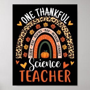 Affiche Merci professeur de sciences Thanksgiving Rainbow 