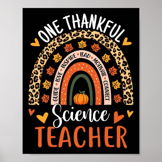 Affiche Merci professeur de sciences Thanksgiving Rainbow  (Devant)