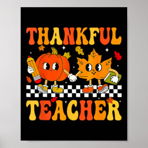 Affiche Merci Professeur Retro Super Thanksgiving Fall Wig