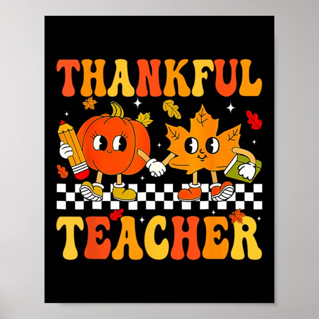 Affiche Merci Professeur Retro Super Thanksgiving Fall Wig (Devant)
