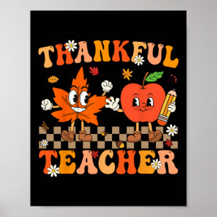 Affiche Merci Professeur Retro Super Thanksgiving Fall Wig