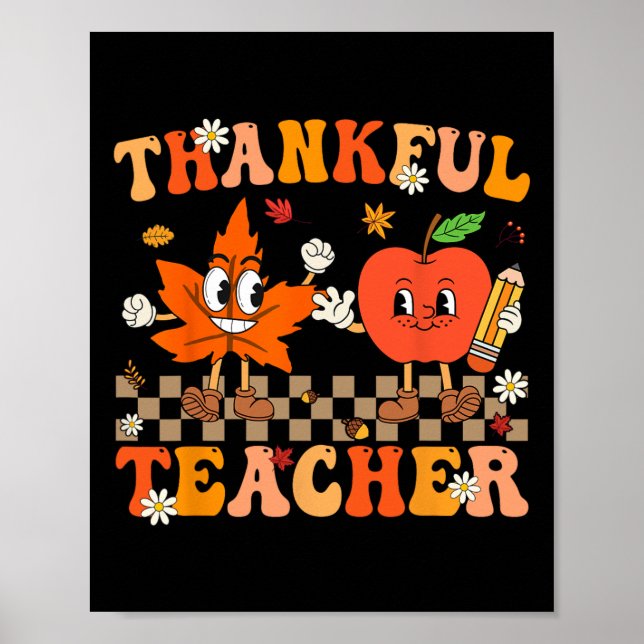 Affiche Merci Professeur Retro Super Thanksgiving Fall Wig (Devant)