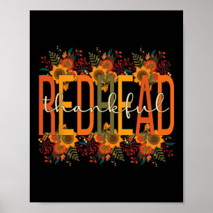 Affiche Merci Redhead Thanksgiving Red Haired Woman