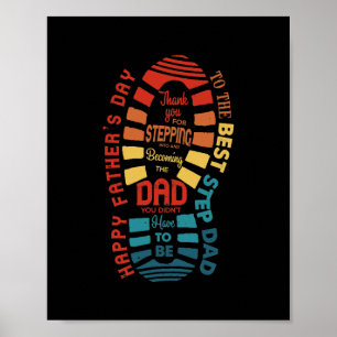 Affiche Merci Rétro Pour Passer À L'Étape Papa Heureux