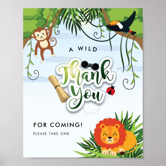 Affiche Merci Safari Animaux de la Jungle (Devant)