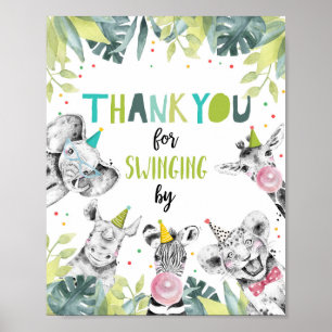 Affiche Merci Swing By Safari Boy Signal Anniversaire