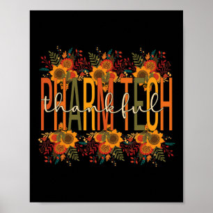 Affiche Merci Technologue en pharmacie Thanksgiving Pharma
