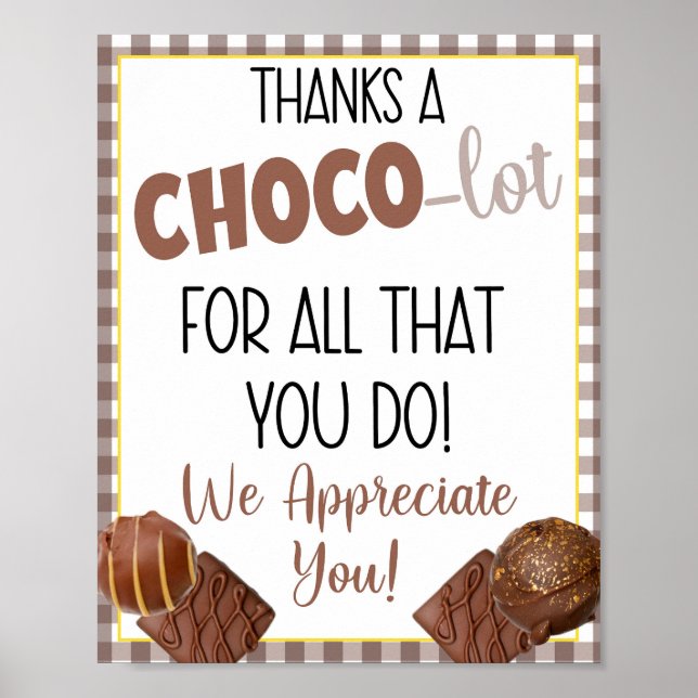 Affiche Merci un Choco-Lot pour tout ce que vous faites ap (Devant)