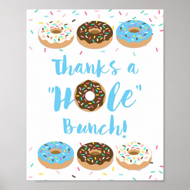Affiche Merci un trou Bunch Blue Donut Favoriser Signal (Devant)