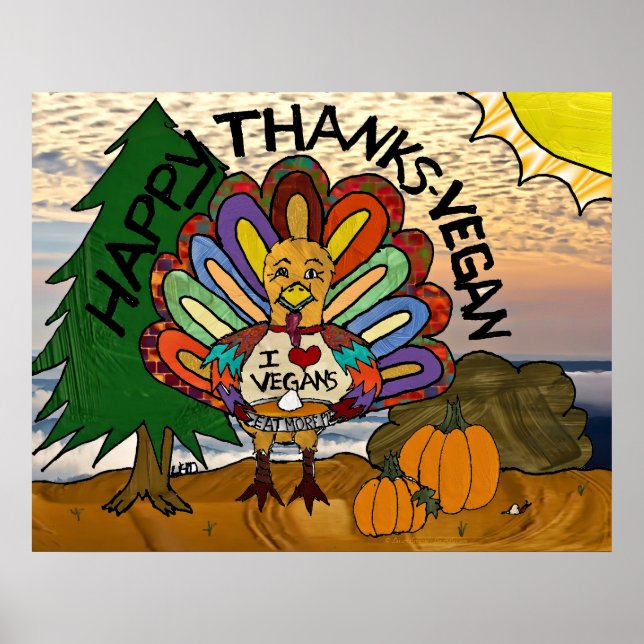 Affiche Merci Vegan Thanksgiving Turquie (Devant)