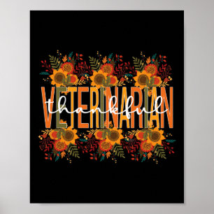 Affiche Merci Vétérinaire Thanksgiving Docteur Vétérinaire