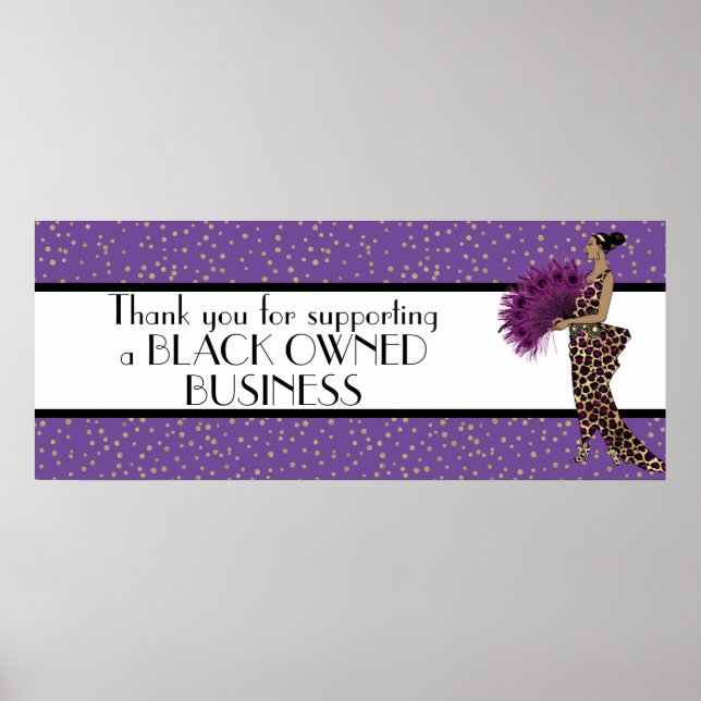 Affiche Merci violet Glam Support Black Business (Devant)