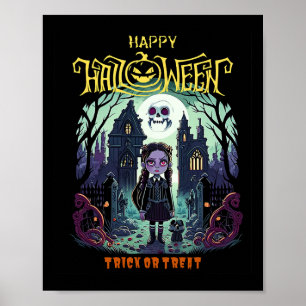 Affiche Mercredi Costume Halloween Pour Enfants Et Pa
