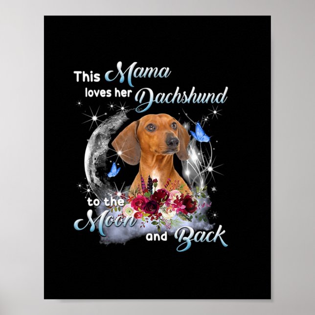 Affiche Mère Art Dachshund Mama Anniversaire (Devant)