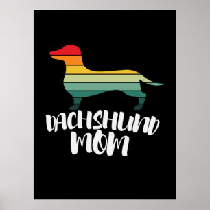 Affiche Mère Art Vintage Dachshund Maman