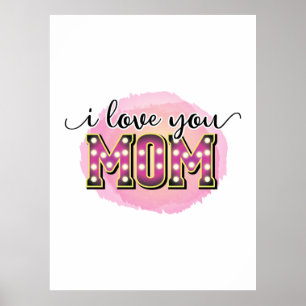 Affiche Mère cadeau Je t'aime Maman