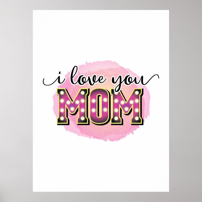 Affiche Mère cadeau Je t'aime Maman (Devant)