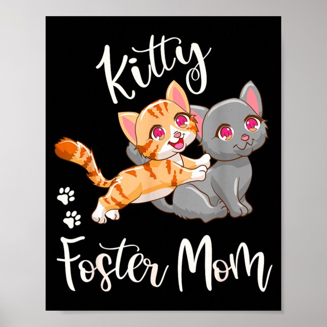 Affiche Mère d'accueil de chaton drôle cadeau aimant chat  (Devant)