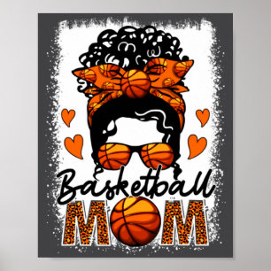 Affiche Mère de basketball Léopard Chignon Sale Jour de Ma