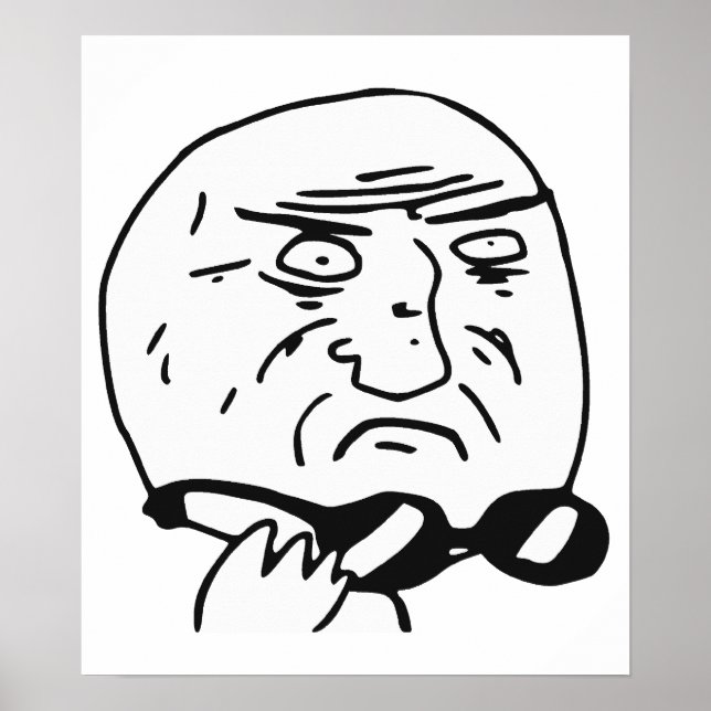 Affiche Mère de Dieu Rage Face Mème comique (Devant)