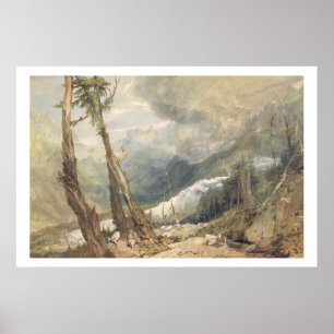 Affiche Mere de Glace, dans la vallée de Chamouni,