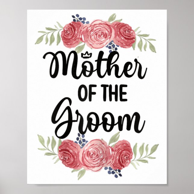 Affiche Mère De La Groom Mariage Fête Salle Douche Mère (Devant)