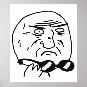 Affiche Mère de visage Meme comique de rage de Dieu