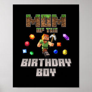 Affiche Mère du garçon d'anniversaire Joueur de jeux vidéo