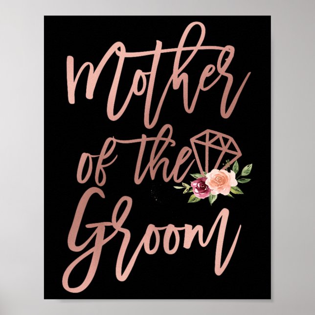 Affiche Mère Du Groom Floral De Mariée Pour Mariage (Devant)