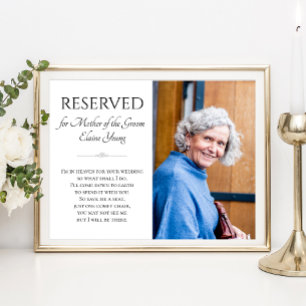 Affiche Mère du marié au ciel Photo Mémorial Mariage
