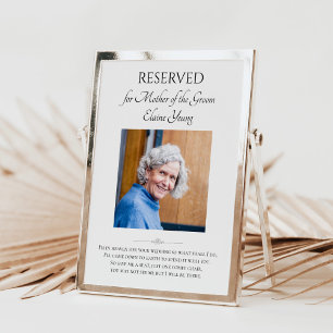 Affiche Mère du Marié Photo Sauvegarder Un Siège Mariage M