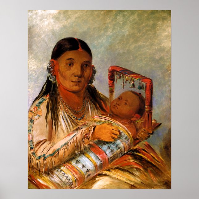 Affiche Mère et enfant indien par George Catlin-1836 (Devant)