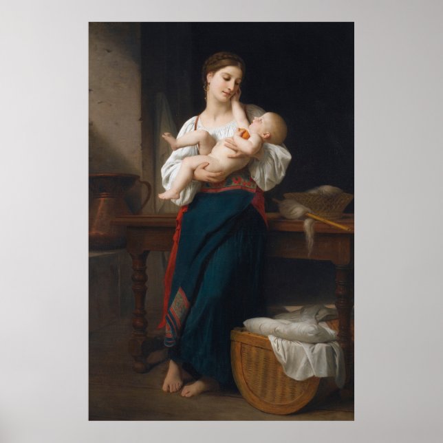 Affiche Mère et enfant (par Bouguereau) (Devant)