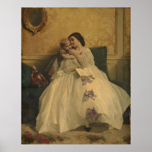 Affiche Mère et enfant par Gustave Leonard de Jonghe