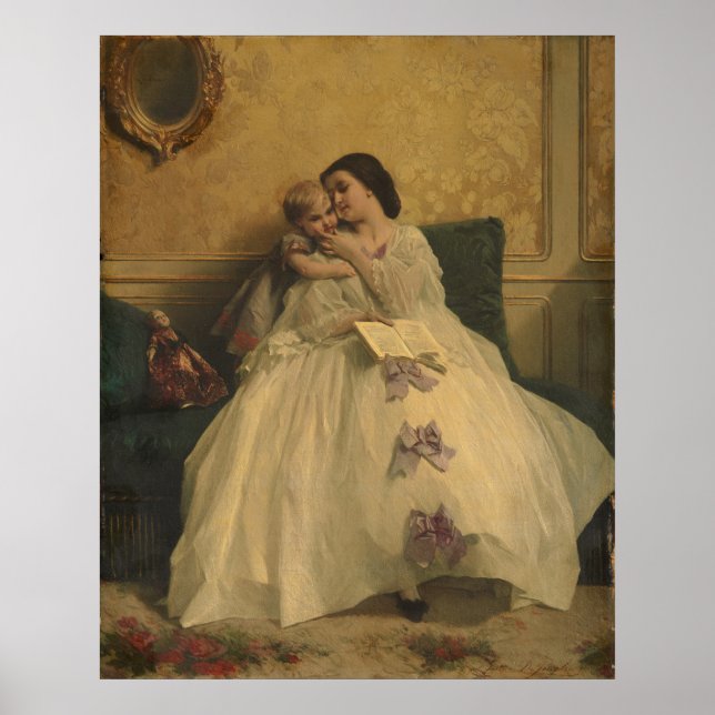 Affiche Mère et enfant par Gustave Leonard de Jonghe (Devant)