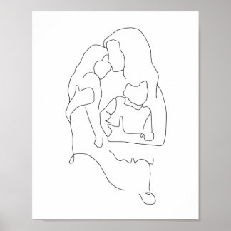 Affiche Mère et enfants Art, Art familial Imprimer, Mère