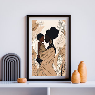 Affiche Mère et fille afro