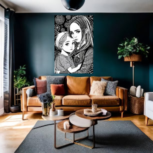 Affiche Mère et fille   Art AI