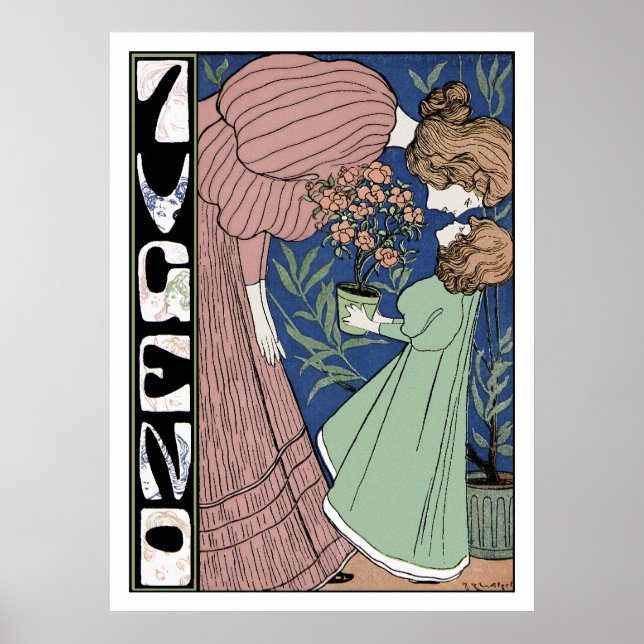 Affiche Mère et fille - Art Nouveau (Devant)
