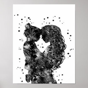 Affiche Mère et fille Idée cadeau, Cadeau d'anniversaire f
